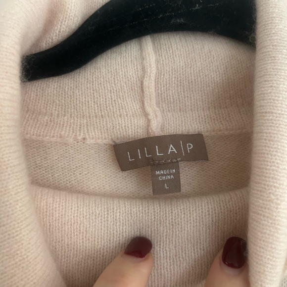 NWOT Lilla P 100% cashmere sweater turtleneck size large - Picture 5 of 5